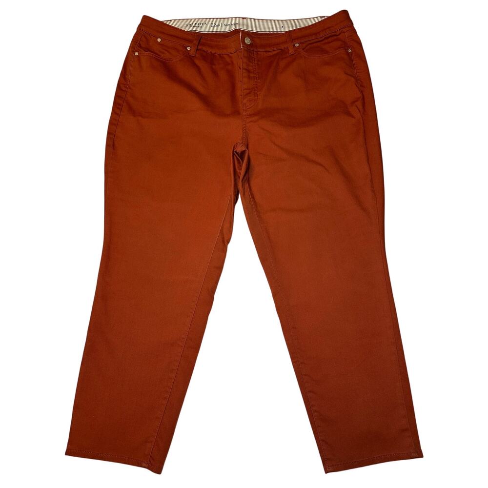 Talbots Women’s Flawless Jeans Plus Size 22WP Rust Orange Slim Ankle